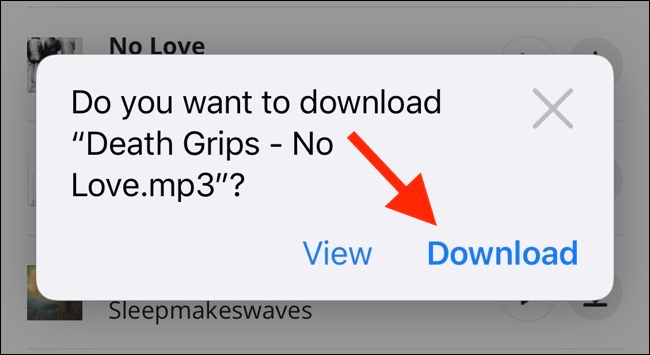 Tap on Downlod button to start a download